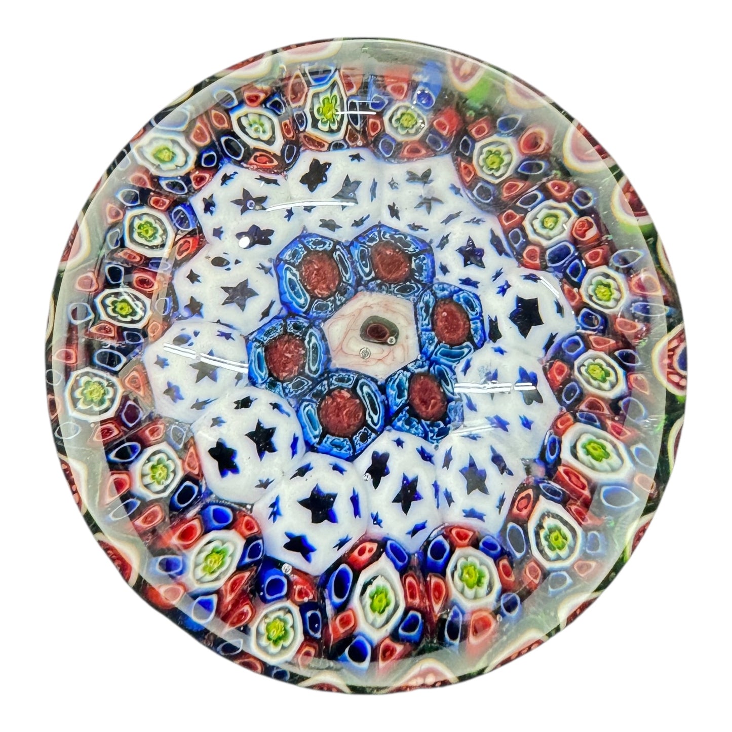 millefiori murano style art glass paperweight,glass paperweight,art glass