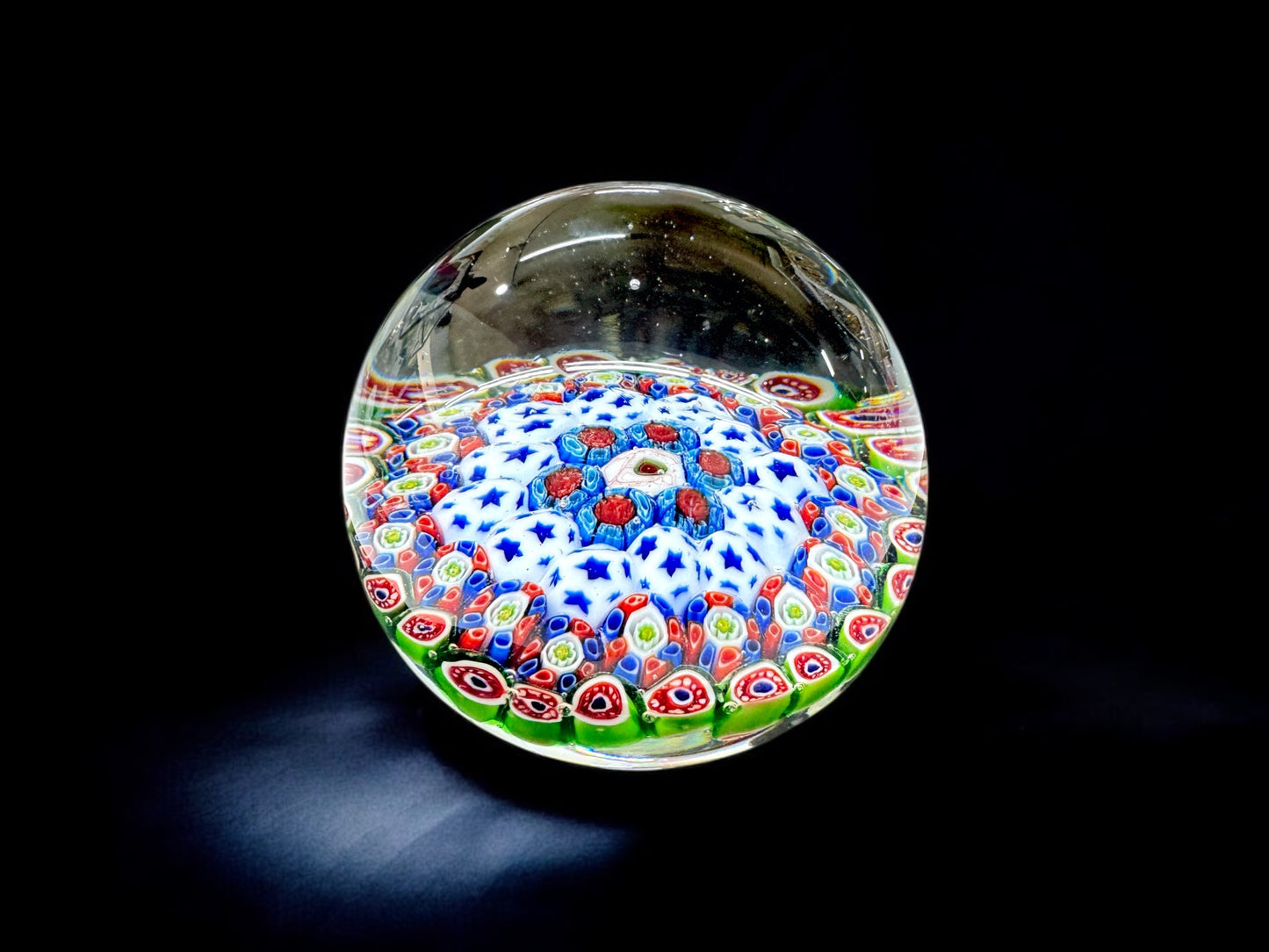 millefiori murano style art glass paperweight,glass paperweight,art glass
