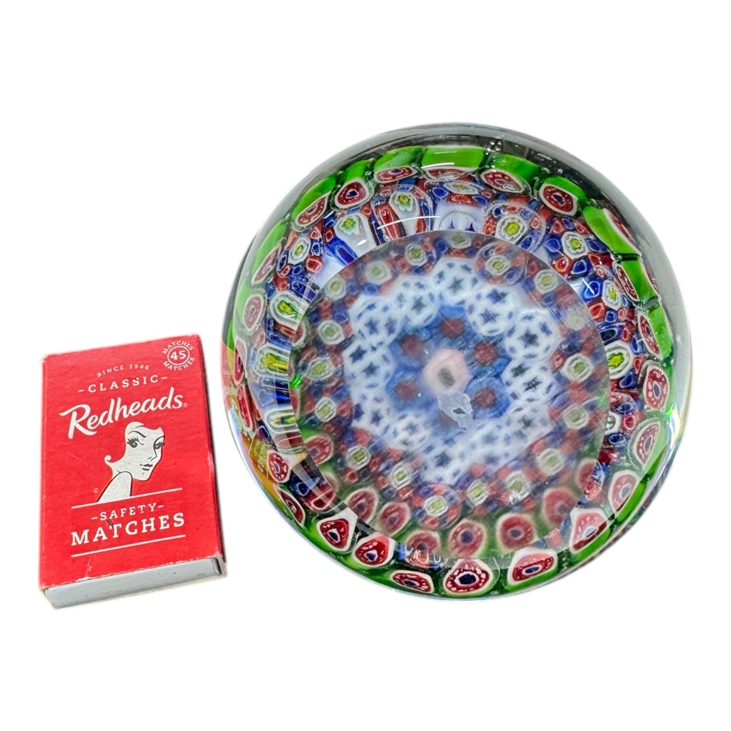 millefiori murano style art glass paperweight,glass paperweight,art glass