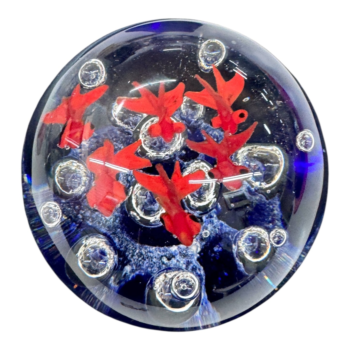 Art glass paperweight,hand blown fish inside