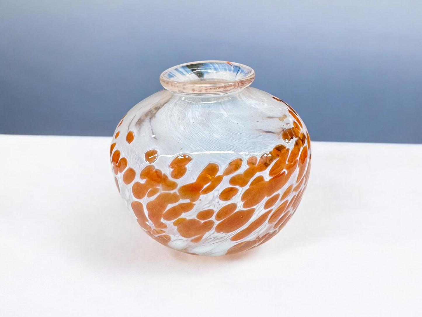 Signed Art glass vase,hand blown,original color