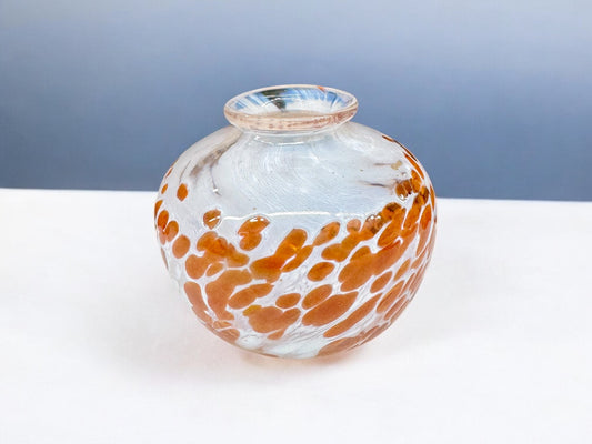 Signed Art glass vase,hand blown,original color