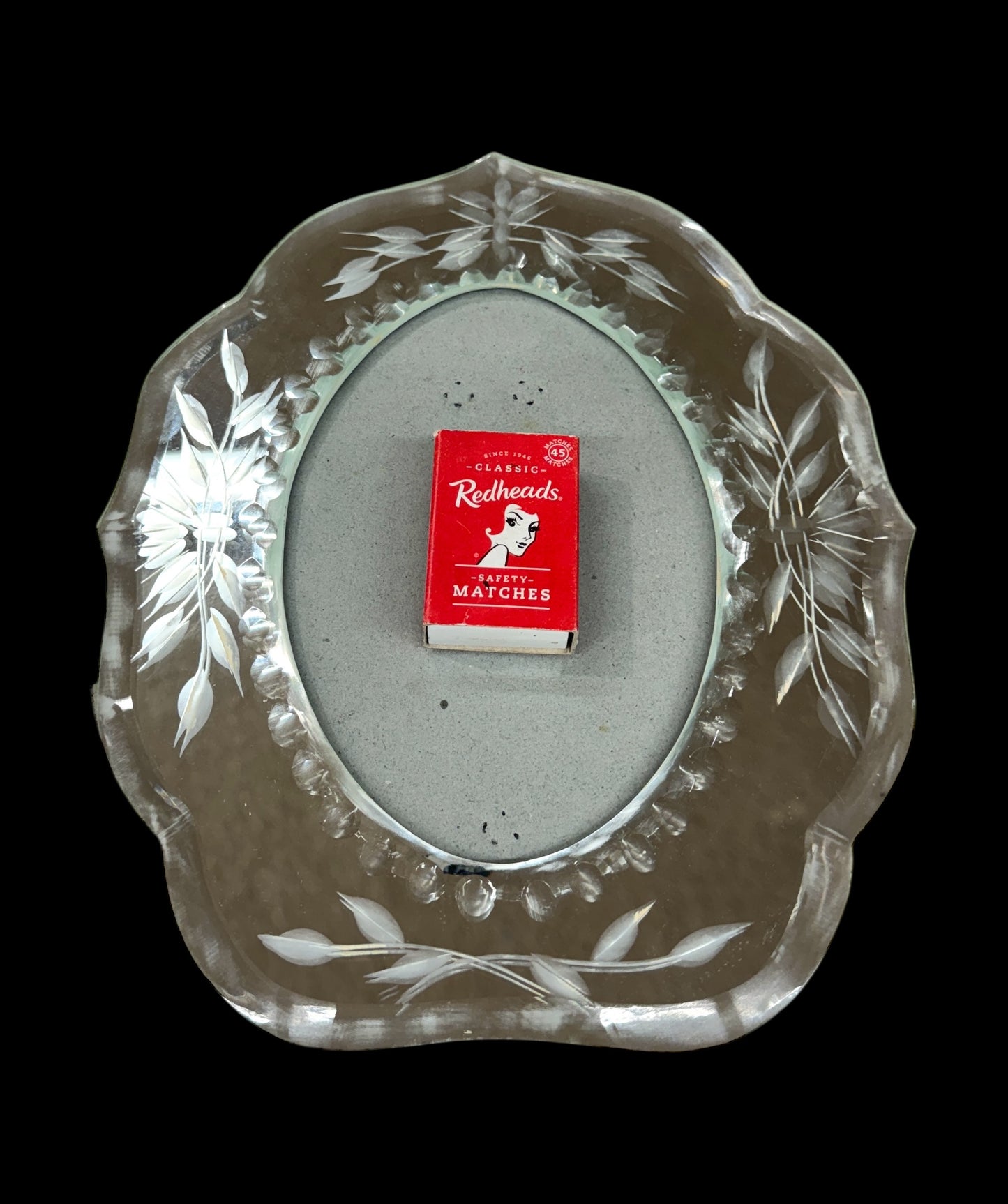 Etched Mirror Frame, Vintage Frames, Scalloped Edge, Wedding, Anniversary, Horizontal, Vertical, Wall Mount, Table Top