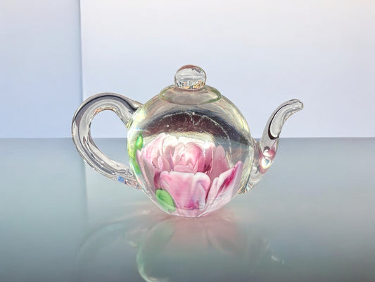 hand blown art glass teapot,paperweight
