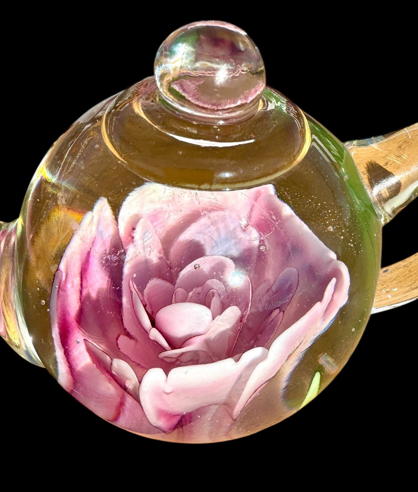 hand blown art glass teapot,paperweight