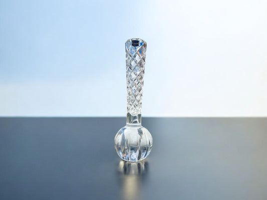 vtg tall crystal bud vase,Bohemian crystal vase