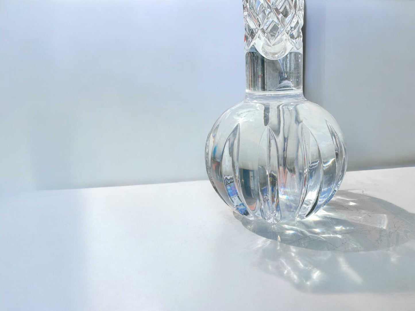vtg tall crystal bud vase,Bohemian crystal vase