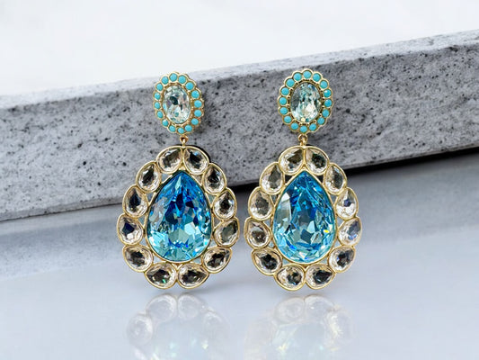 pair of Swarovski earrings in box