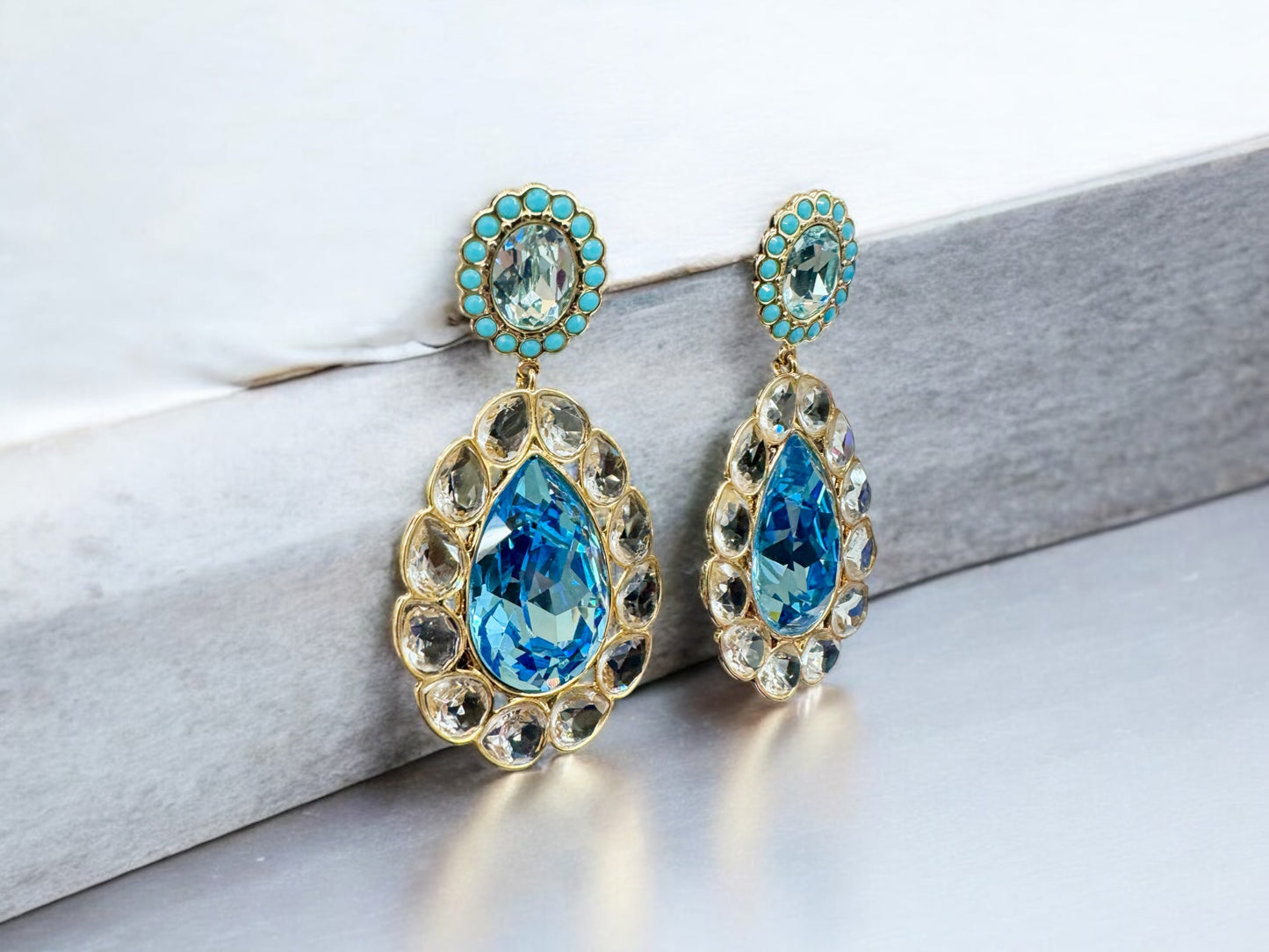 pair of Swarovski earrings in box