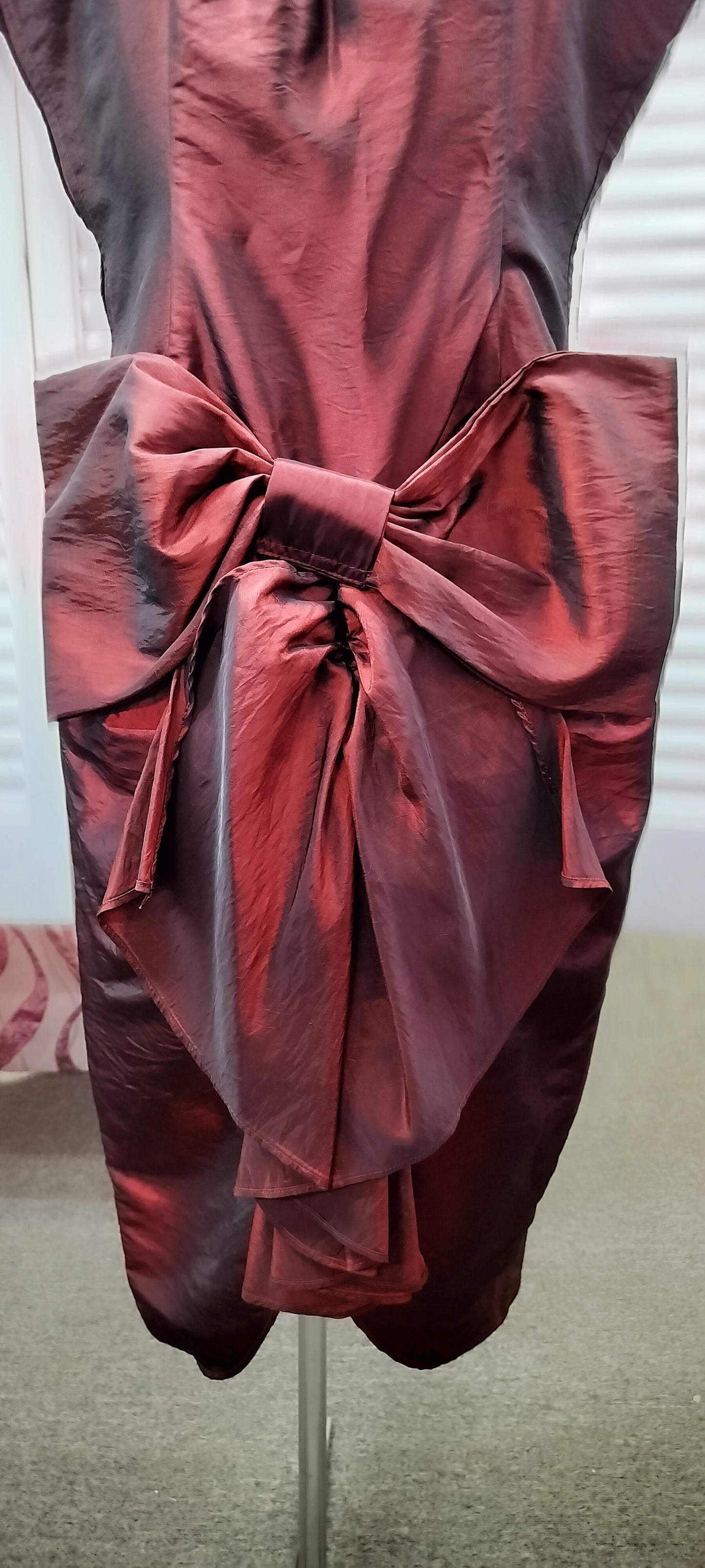 Burgundy Taffeta Pinup Dress
