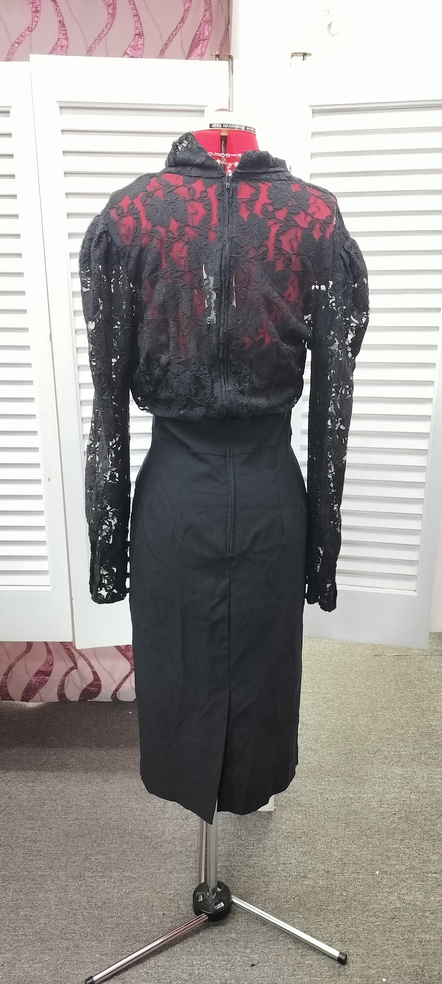 Stop staring black pinup lace dress. Size- 14 L.