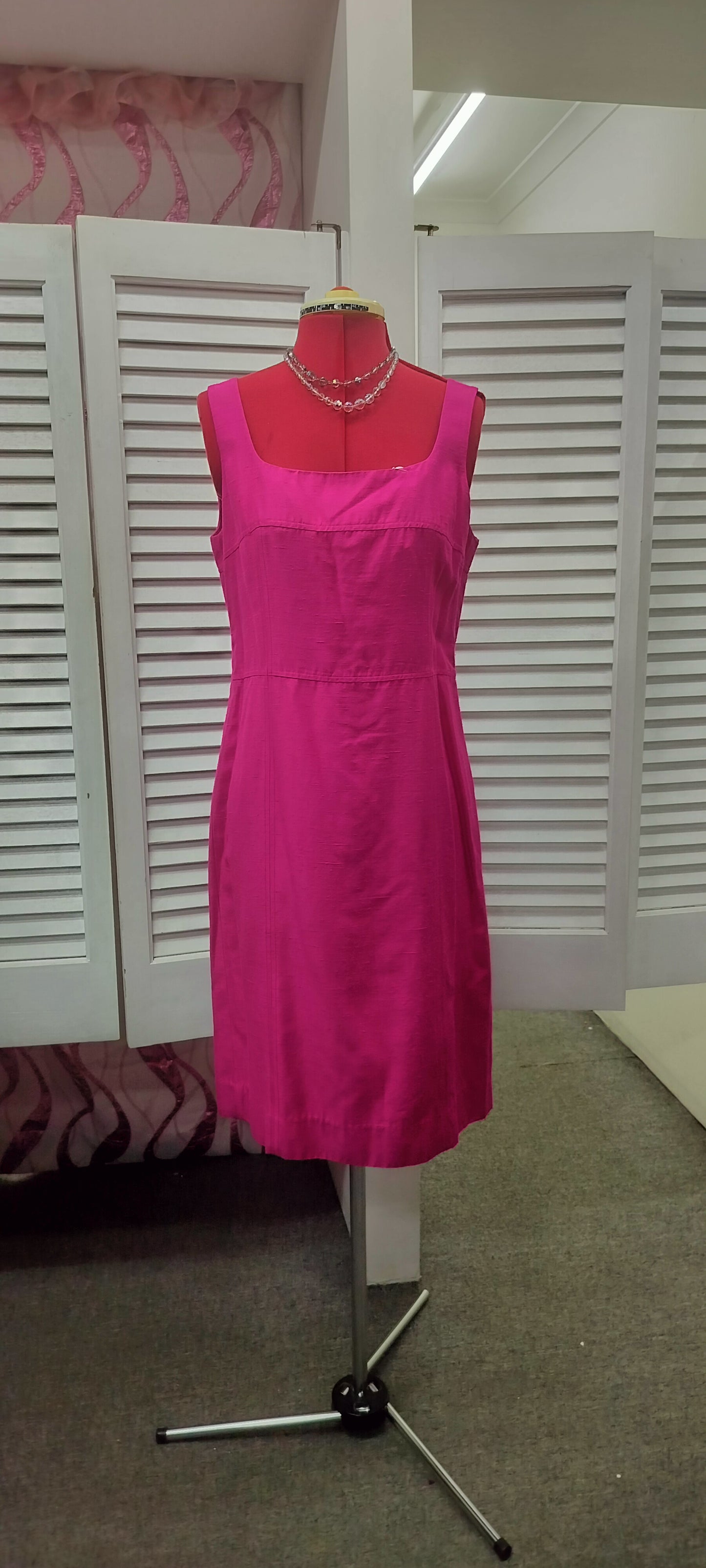 RSVP Perri Cutten, hot pink silk dress. Size- 12.