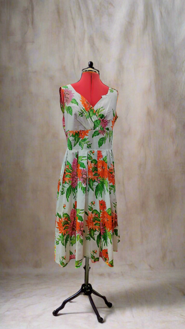 Lazy Bones crisp cotton dress. 1950's vintage style. Size- L.