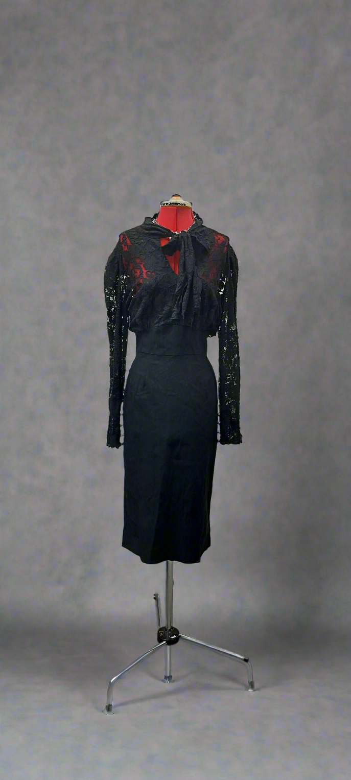Stop staring black pinup lace dress. Size- 14 L.