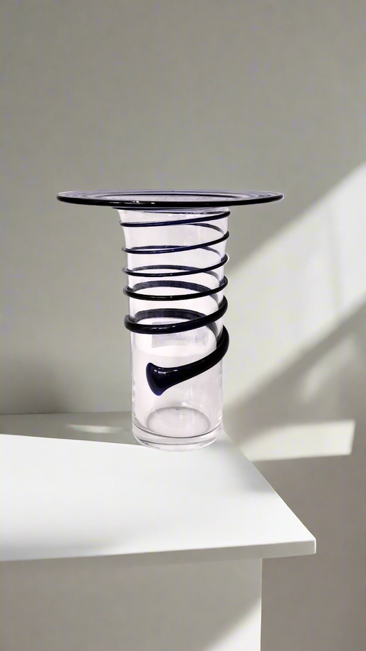 Blue glass vase