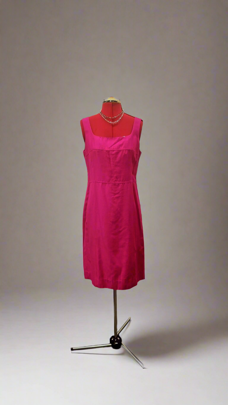 RSVP Perri Cutten, hot pink silk dress. Size- 12.