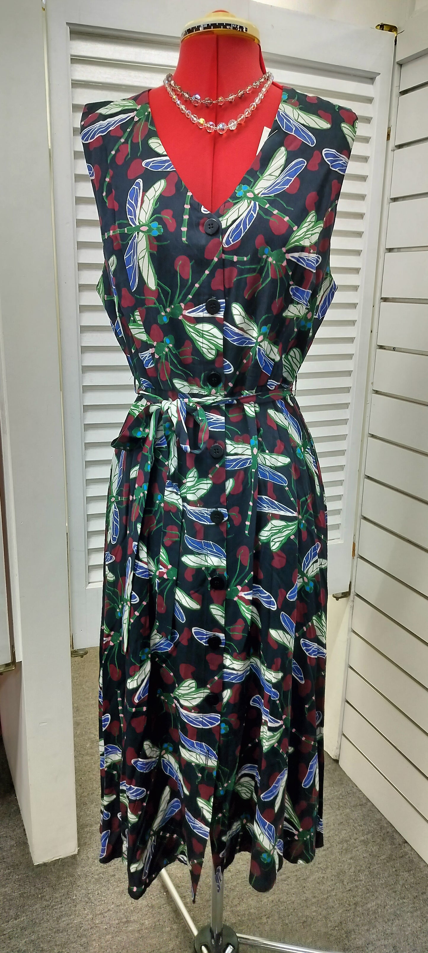 Sold- Gorman, dragon fly printed dress. Size- 14.
