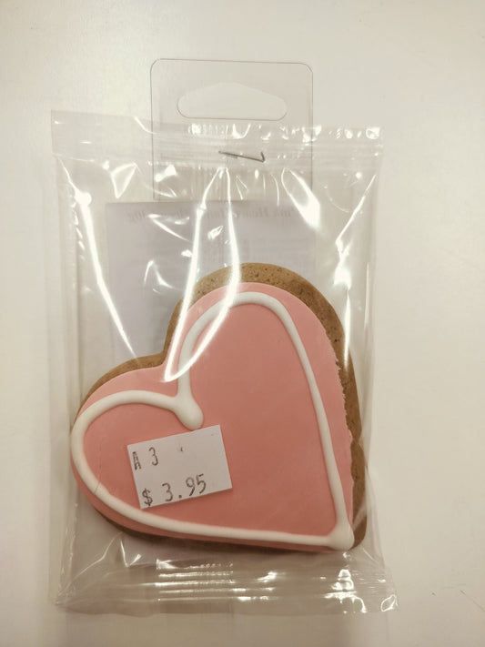 Pink Heart with white outline