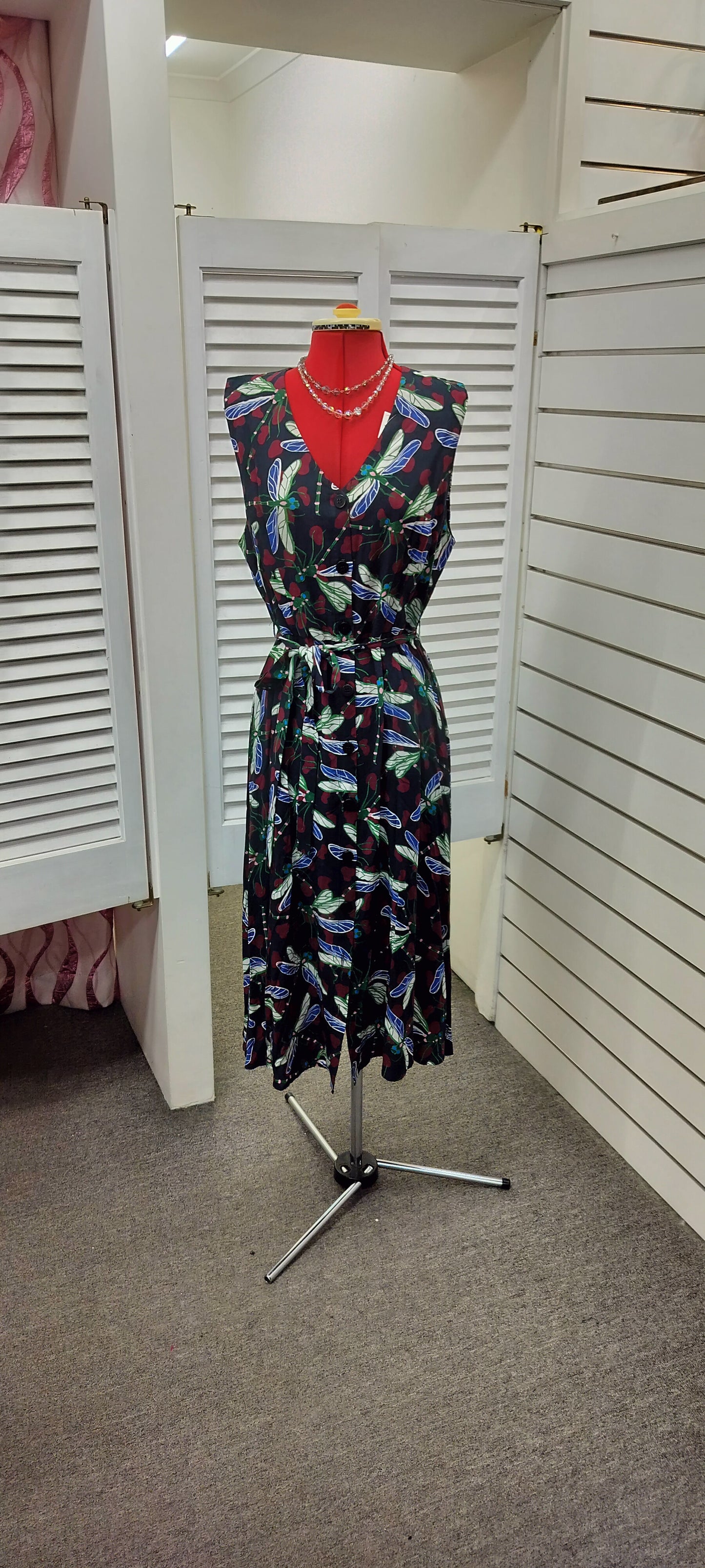 Sold- Gorman, dragon fly printed dress. Size- 14.