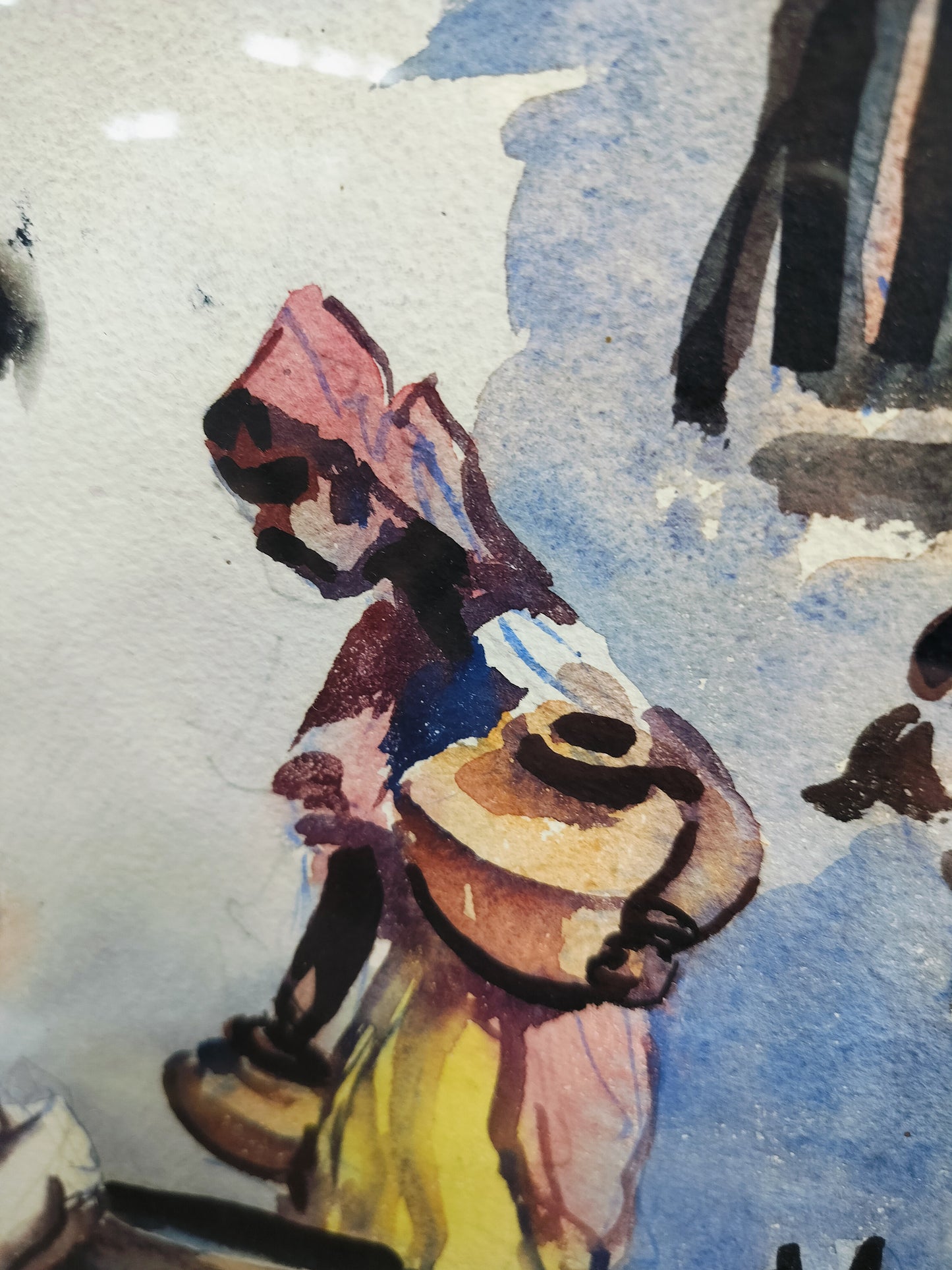 GD Thyaga Raj Watercolour (1930)Milking Scene