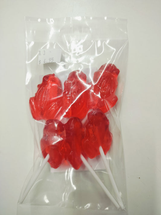 Red Frogs Lollipops (Rock Candy),95g.
