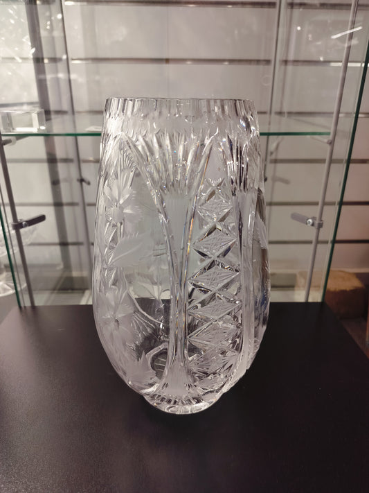 Etched Crystal Vase.