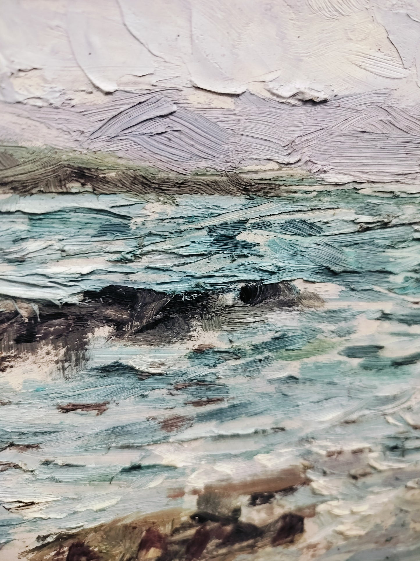SIgned Oil Painting Beach Scene