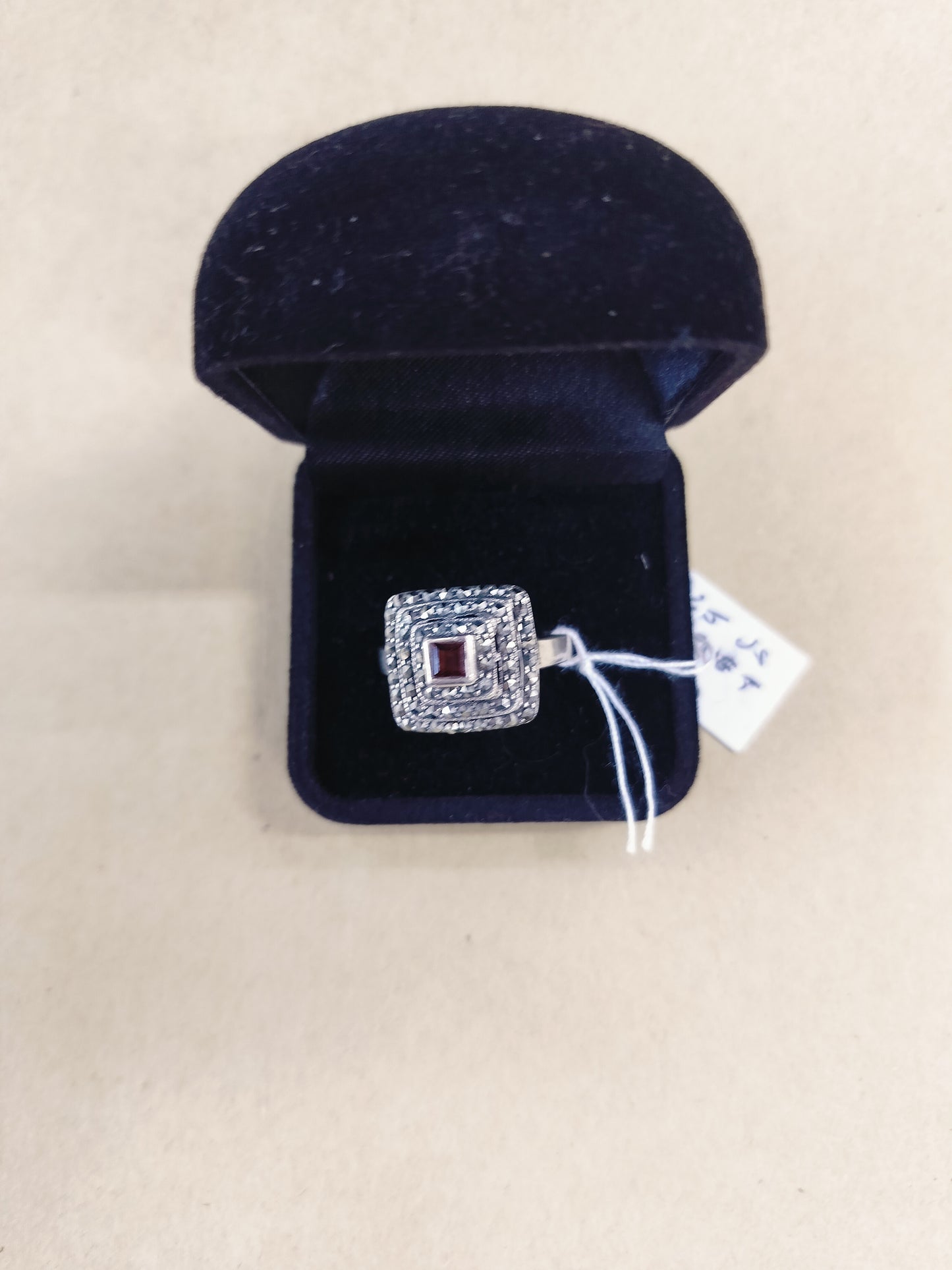 925 ss Garnet .Size- 16