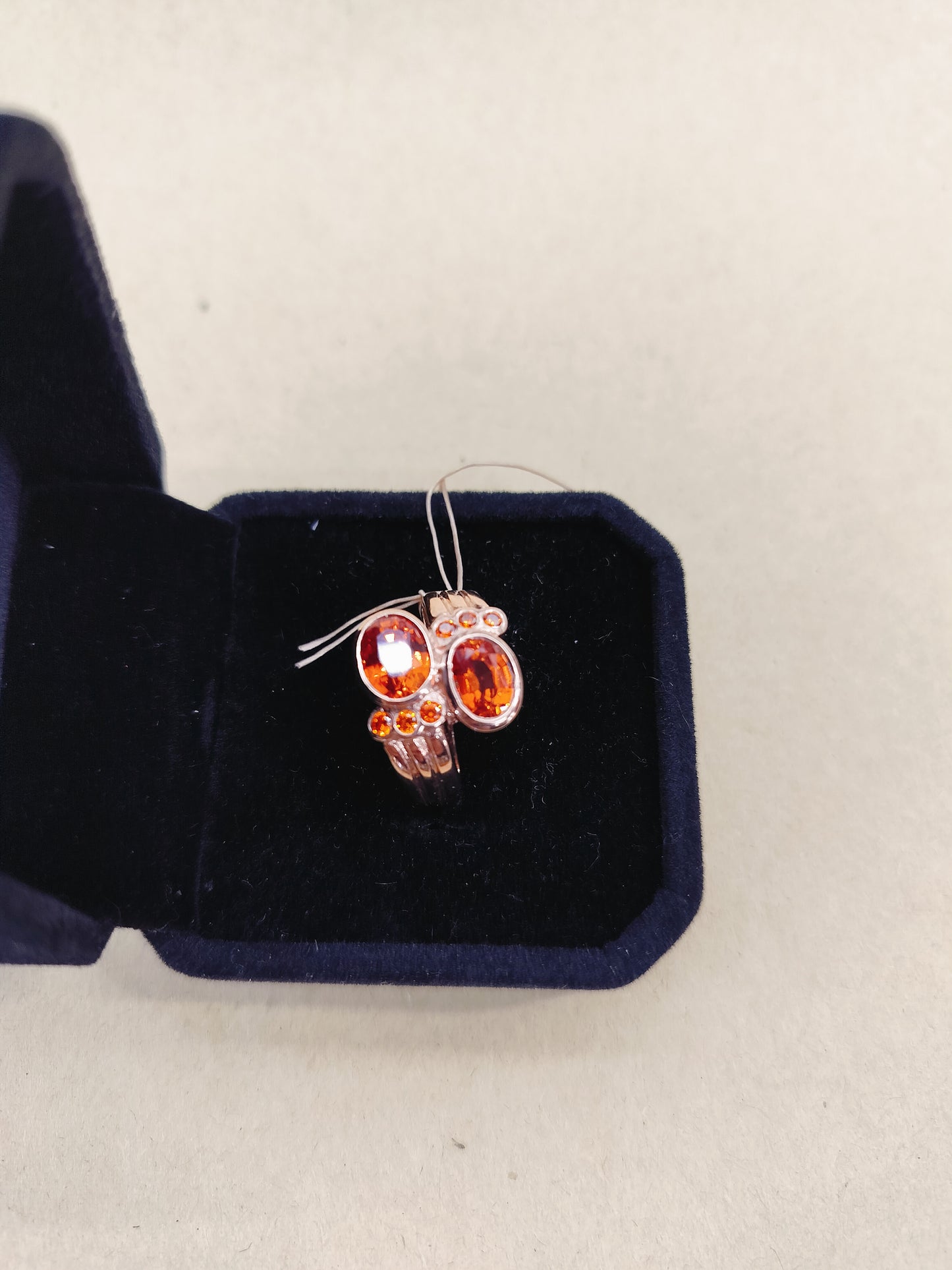 925 Gold Plated Natural Spessartine Garnets. (Co Sri Lanka) Size-15.