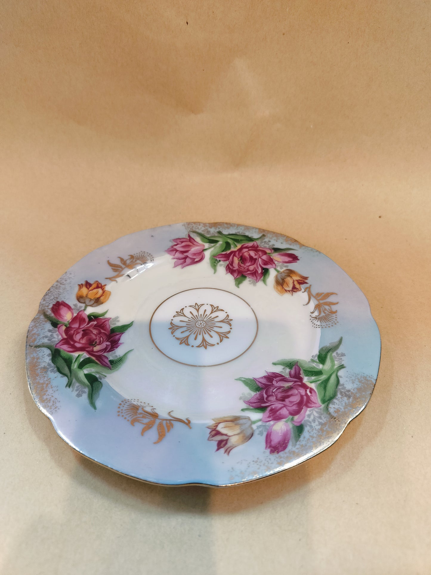 Pink Roses trio tea cup with 2 saucers.