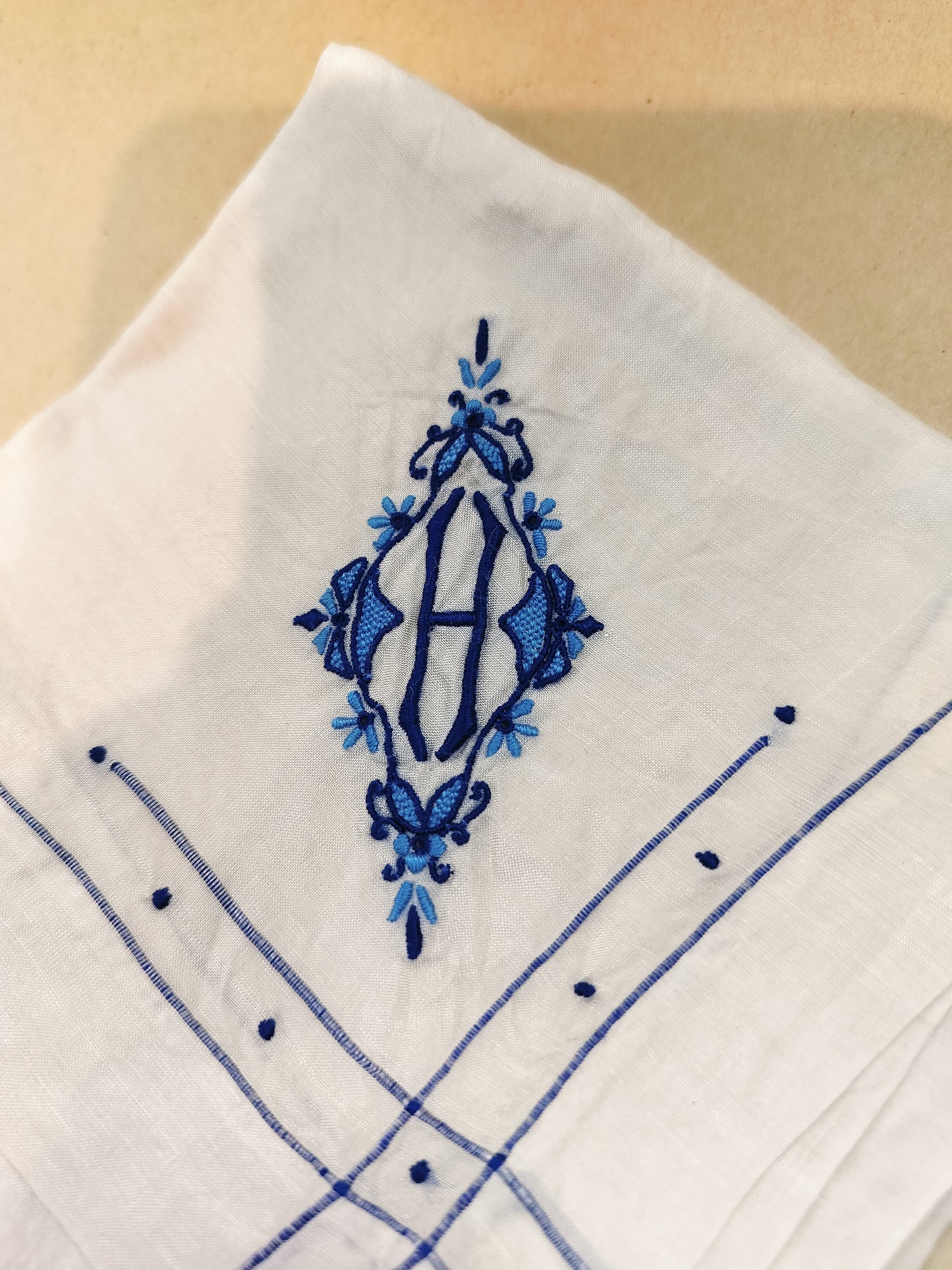 5 silk Monogrammed hankies.