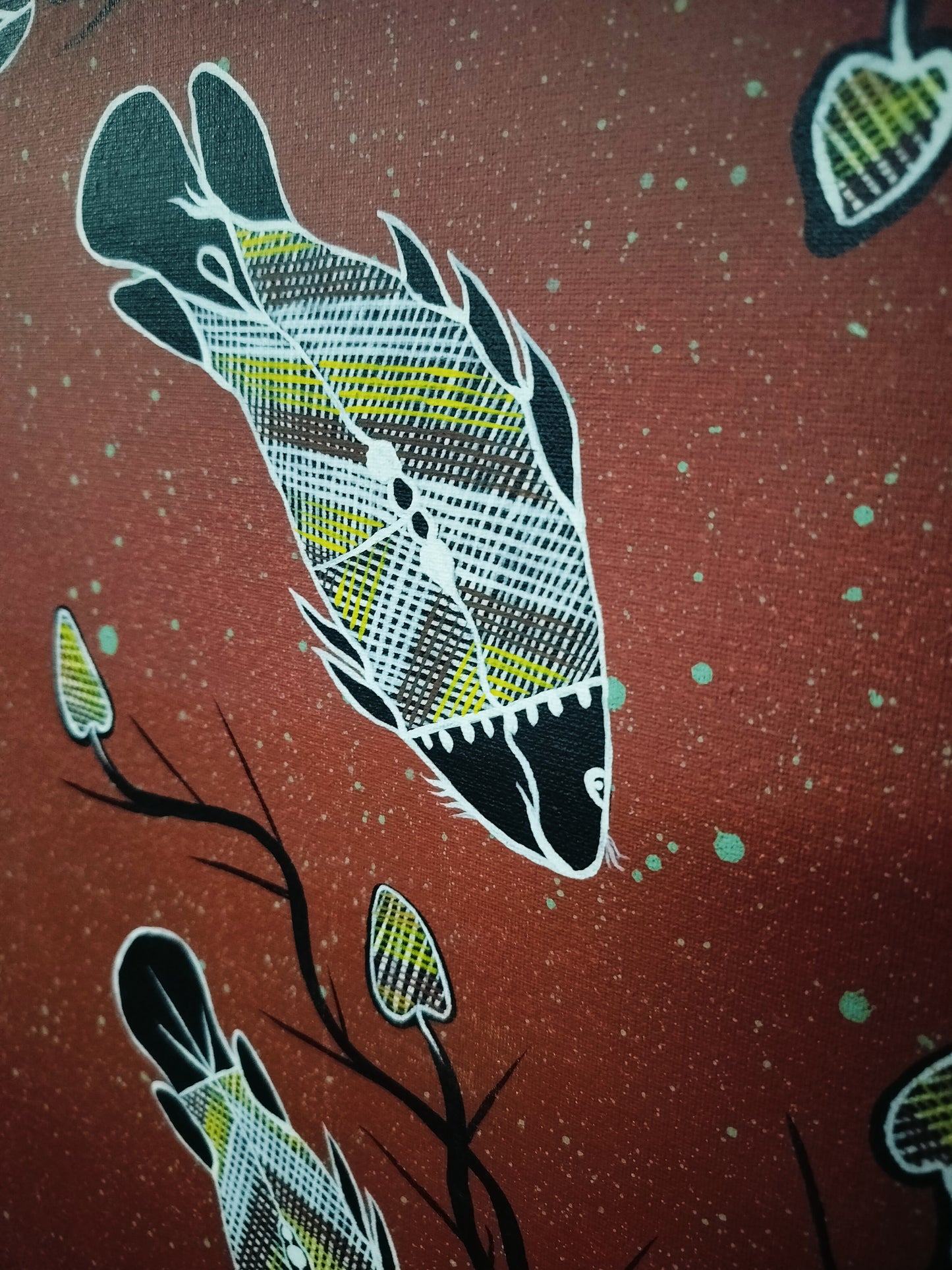 Aboriginal Artwork Fish, 70cmx 60cm