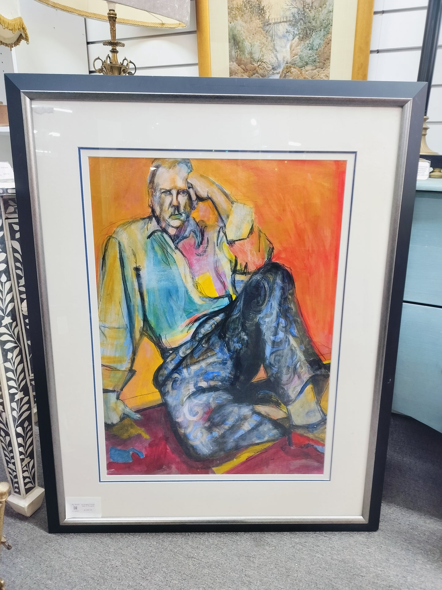 Jill Dingley Portrait Man in Thoughts, 108cm x 83cm